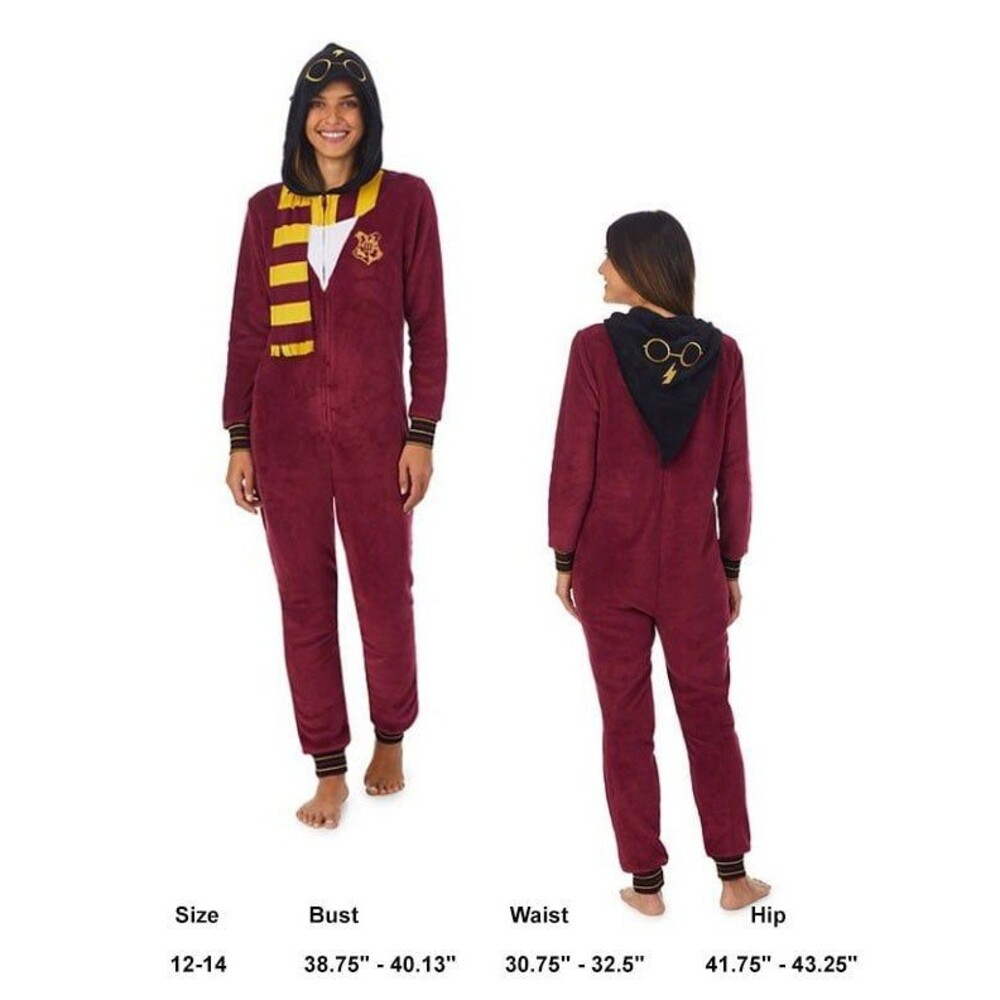 Wizarding World Harry Potter Adult Size L Jumpsuit One Piece Pajamas/Costume Red